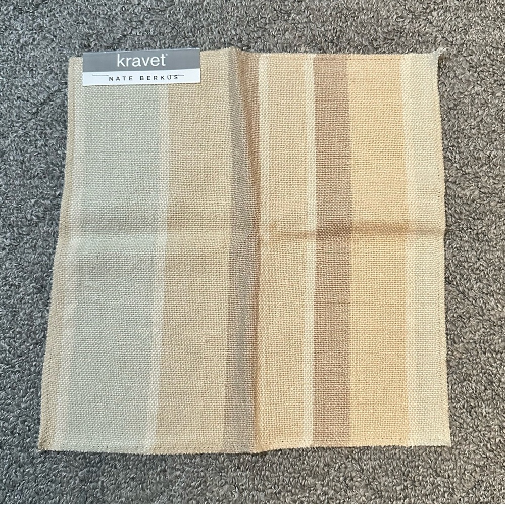 Kravet Nate Berkus Well Traveled Fabric Sample Remnant Bondi Stripe Caramel